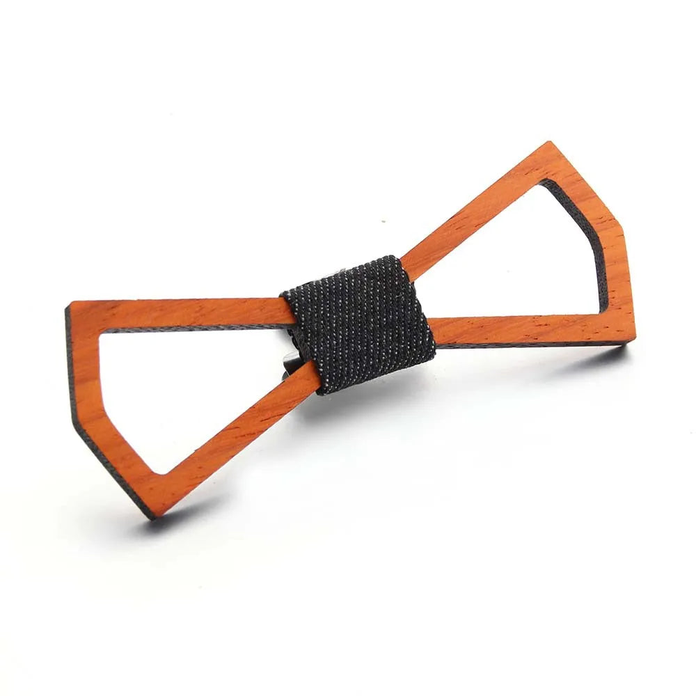 Fashion Wooden Bow Tie For Men Unisex Hollow Out Carved Retro Wooden Neck Ties Adjustable Strap Vintage Bowtie Gravata Corbatas