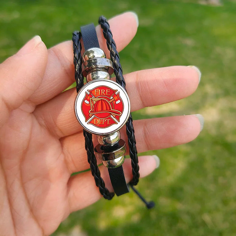 Gift Bracelet For Men High Quality Jewelry Fire Department Firefighter Bracelets Daily Dressing Party Holiday Pendant
