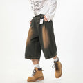 Straight Seven-point Jeans Men's 2026 Summer Washed Old Retro Texture Loose Casual