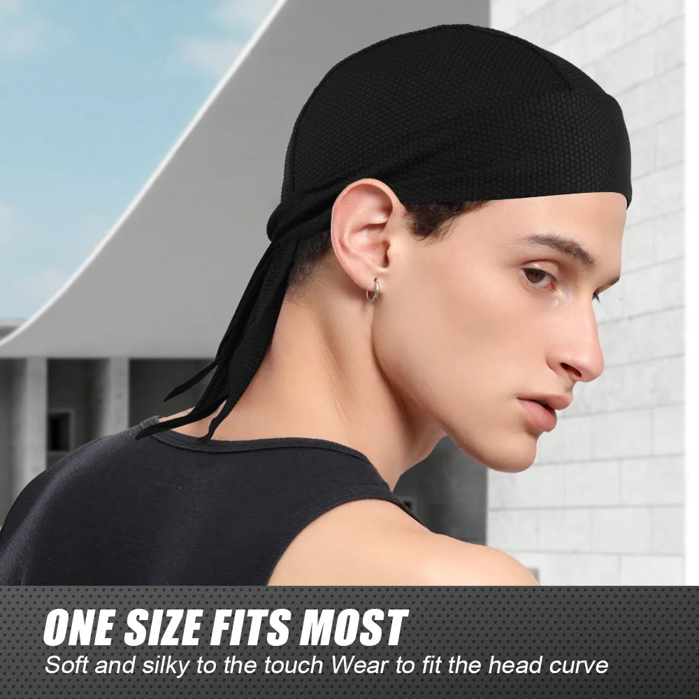 Quick-drying Bandana Cooling Doo Rags Sun Protection Headscarf Summer Beanies Hats Sport Running Cycling Hip Hop Soft Cap Durags