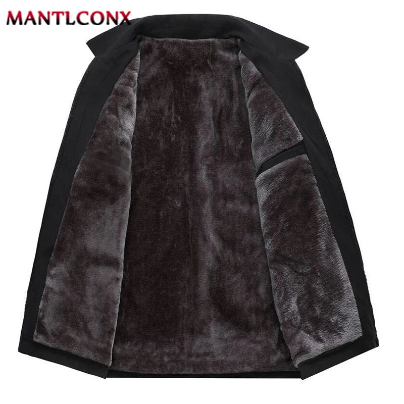 Thick Fleece Jacket Men Windproof Men's Winter Coat Blazer Autumn Winter Warm Men's Jacket Windbreak Casual Business Coat L-3XL