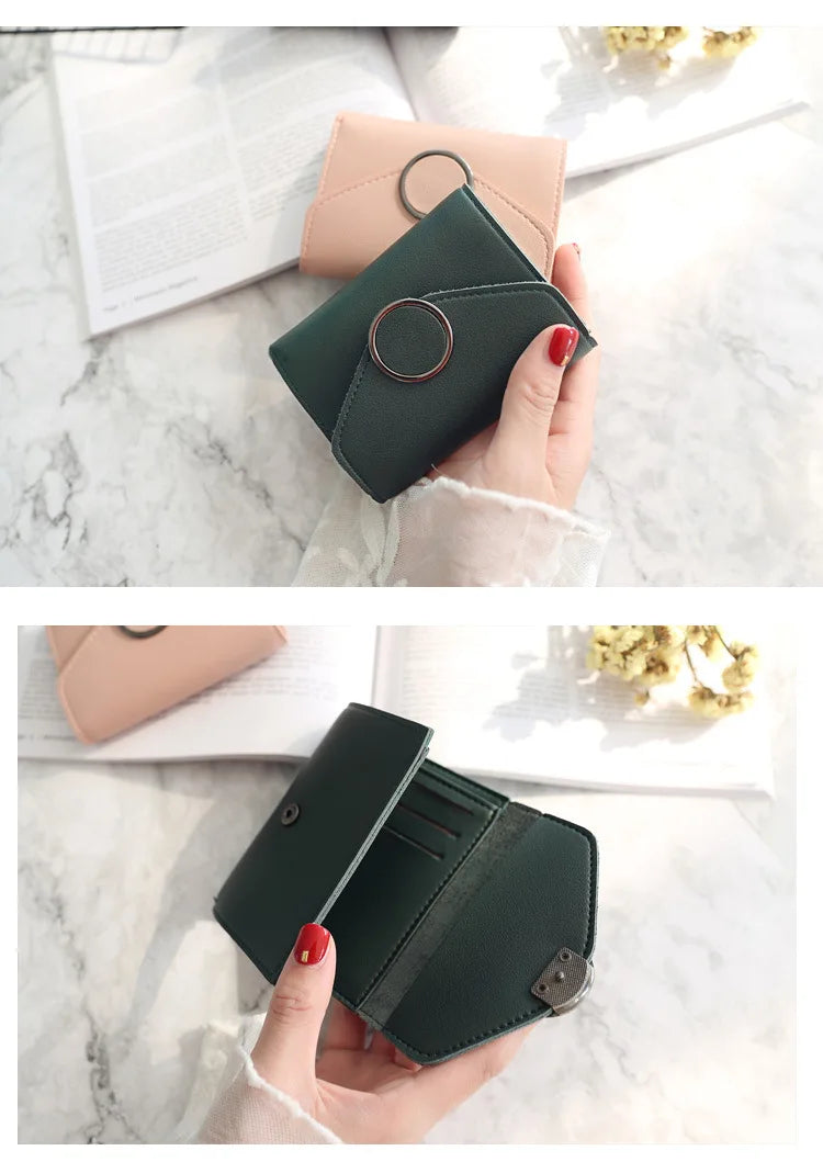 Wholesale Women Wallet Three Fold 0 Letter Lady Student Purse Cute Fashion Wallet Credit Card Bank Card Bus Card Purse Gifts