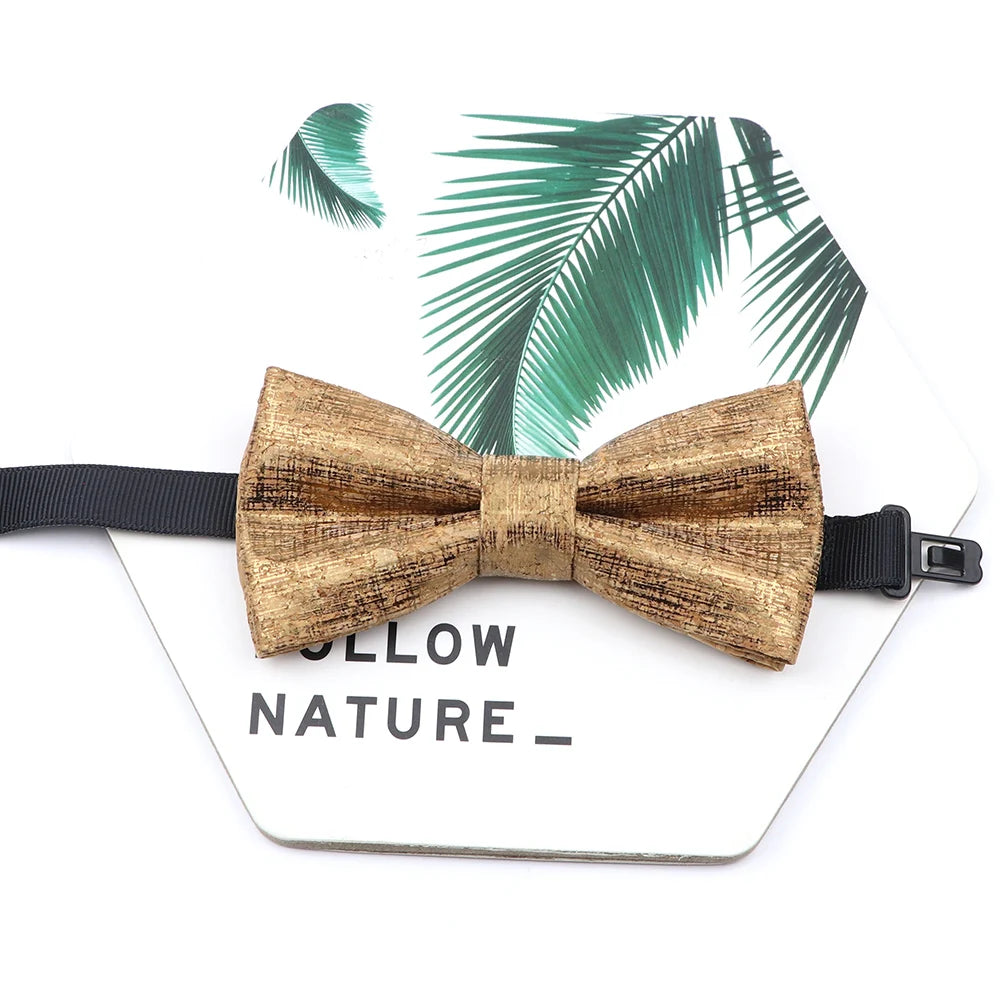 Novel Wooden Bow Tie For Man Women Cork Bowknot Retro Wood Handmade Bowties Daily Party Wedding Accessories Butterfly Wholesale