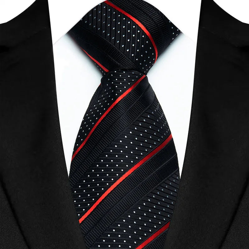 8CM Men's Ties Necktie For Man Wedding Business Party Stripes Striped Jacquard Woven Neck Tie Daily Wear Accessories Gift