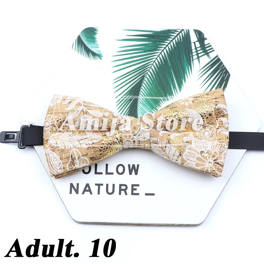Novel Wooden Bow Tie For Man Women Cork Bowknot Retro Wood Handmade Bowties Daily Party Wedding Accessories Butterfly Wholesale