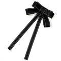Black Ribbon Fabric Bow Brooch Tie Blouse Sweater Neckline Accessories Decoration