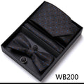 Tie For Men Formal Dress Tuxedo NeckTie Handkerchief Bow Tie Set PlaisyParty Groom Wedding Butterfly Bowtie In Box