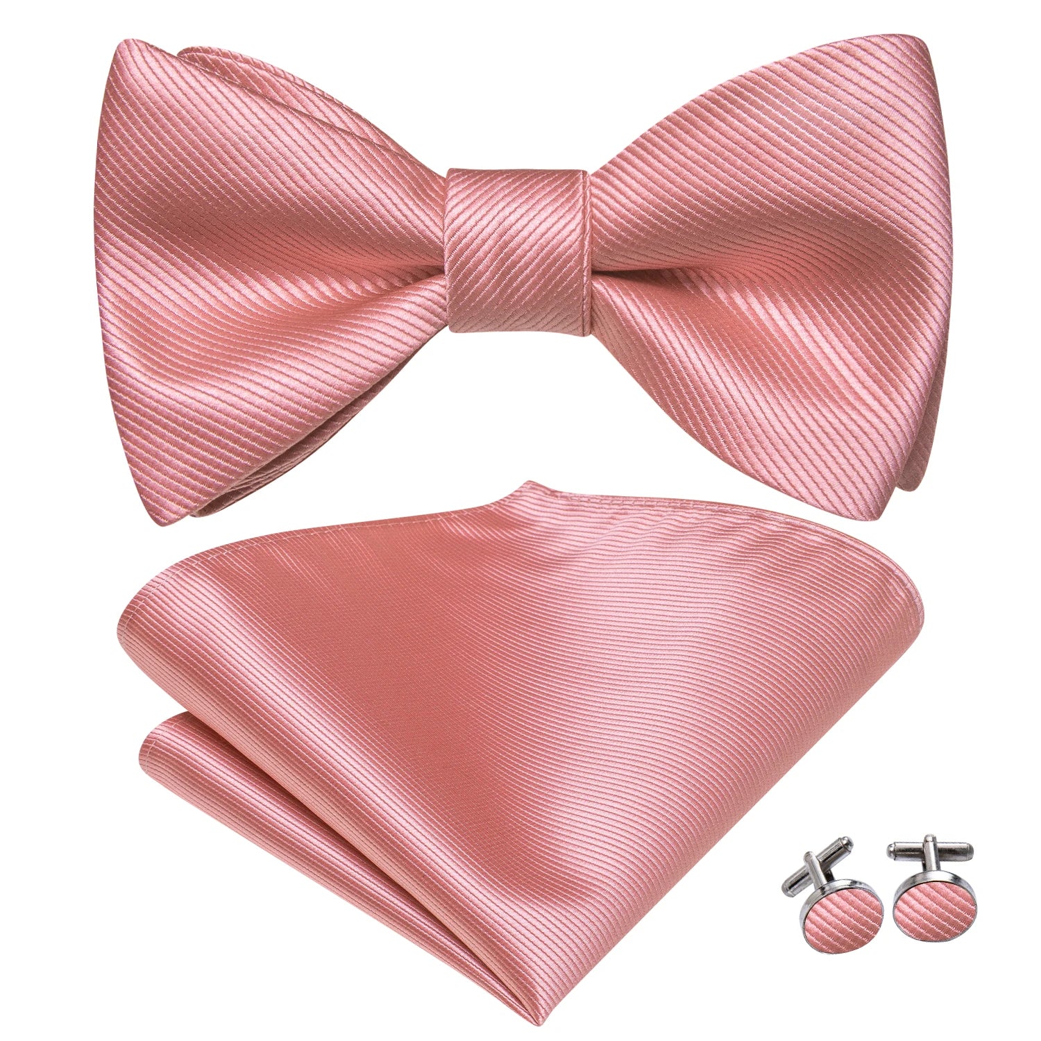 Hi-Tie Silk Mens Self Bow Tie Pocket Square Cufflink Set Butterfly Knot Jacquard Floral Paisley Bowtie for Male Wedding Business