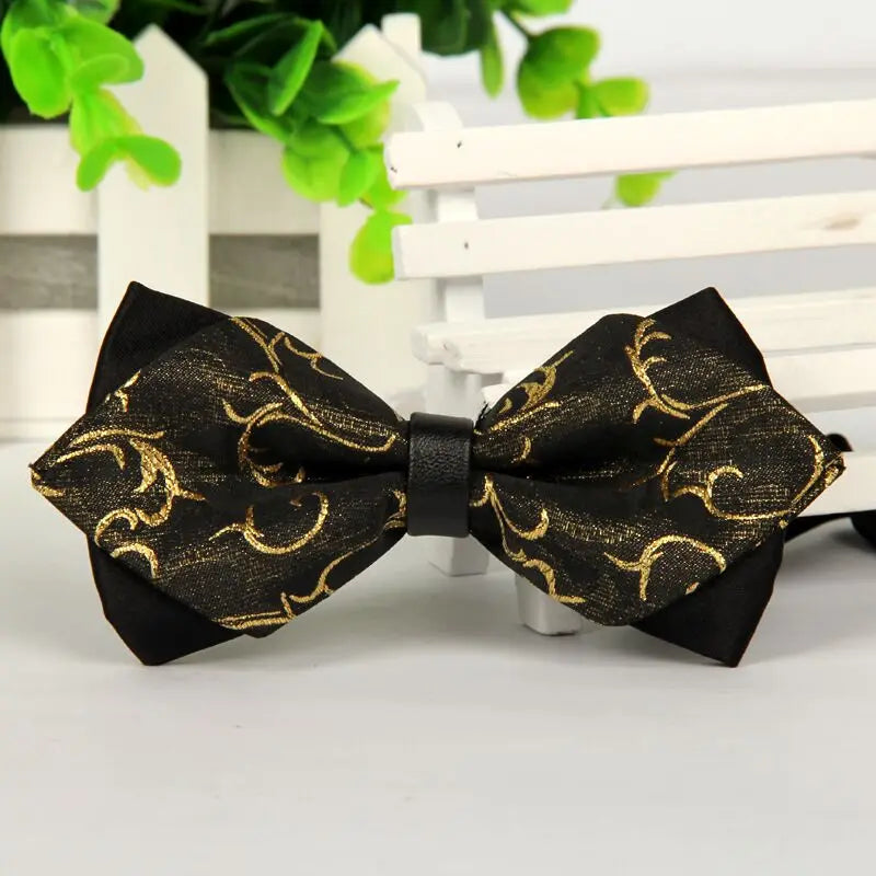 mens bow tie man luxury silver arrow red pointed black and gold fashion butterfly party wedding bow ties for men's boys bowtie