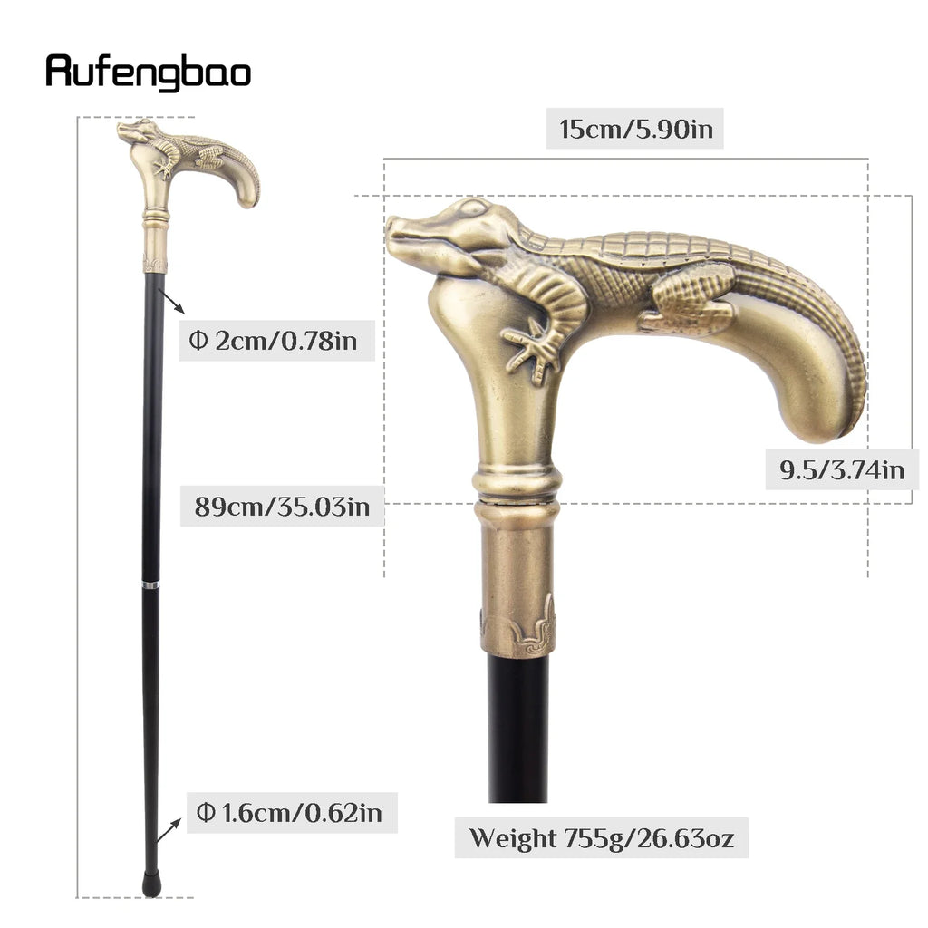 Elegant Copper Lizard Cosplay Cane - 35" Decorative Stick for Costume Parties & Collectors, Antique Style, Ideal Gift for Men an