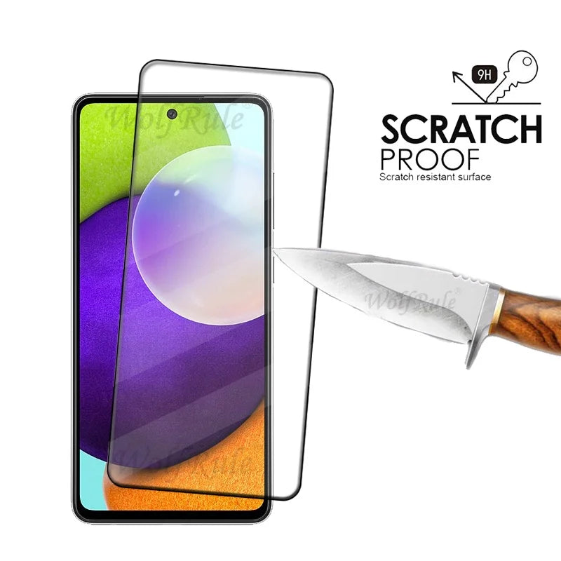 4PCS Full Cover Glass For Samsung A52 Glass Samsung Galaxy A52 Tempered Glass HD 9H Full Cover Screen Protector Samsung A52 A 52