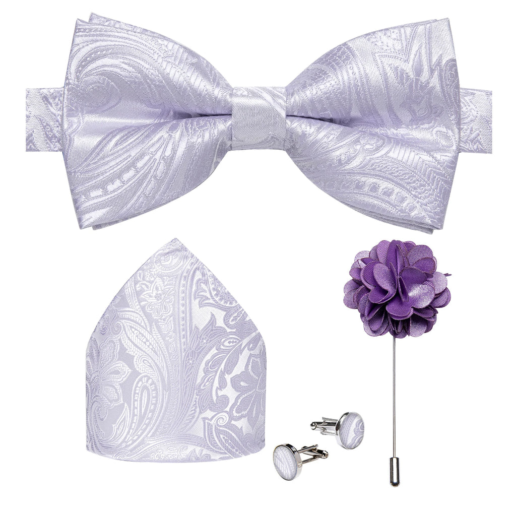Wedding Bow Tie for Men Classic Red Pre-tied Bowtie Cufflinks Corsage Set for Party Butterfly Knot Gift Man Accessories