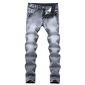 New 2026 Men's Grey Jeans Pants Fashion Casual Slim Fit Small Feet Long Pants Trend Versatile Stretch Denim Trousers for Men