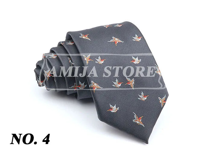 New Men's Casual 7CM Ties Classic Polyester Woven Party Neckties Fashion Burgundy Flower Man Neck Tie For Wedding Business Male