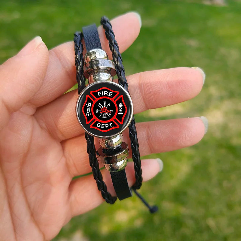 Gift Bracelet For Men High Quality Jewelry Fire Department Firefighter Bracelets Daily Dressing Party Holiday Pendant