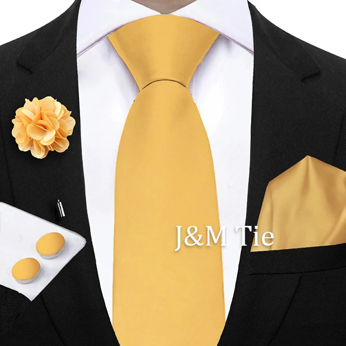 Women & Men Ties Solid NeckTie Pocket Square Brooch Set Men's Wedding Pink Blue Purple Tie Suit Accessories Fit Group Holiday Party