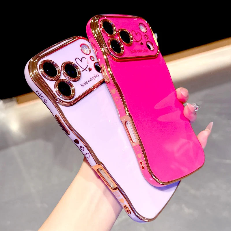 Plating Soft Wave Case For iPhone 17 Air 16E 16 15 14 13 12 11 Pro Max 17Pro 16Pro 15Pro 14Pro iPhone16 iPhone15 iPhone14 Cover