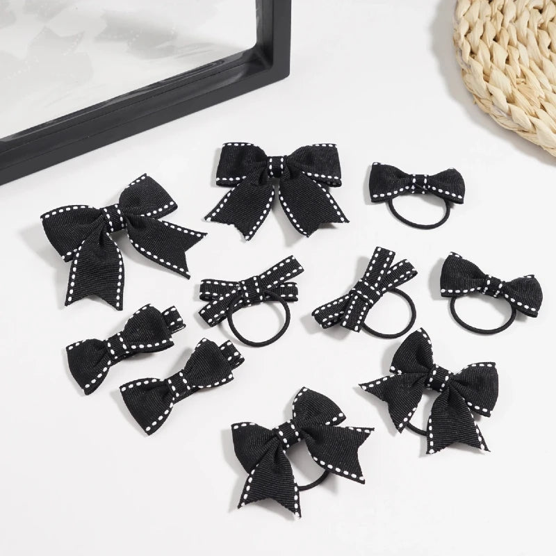 10Pcs Girls Hair Accessories Set, Cute Hair Bows Barrettes Hair Clips Hair Ties, Fashion Kids Daily School Headwear Decorations