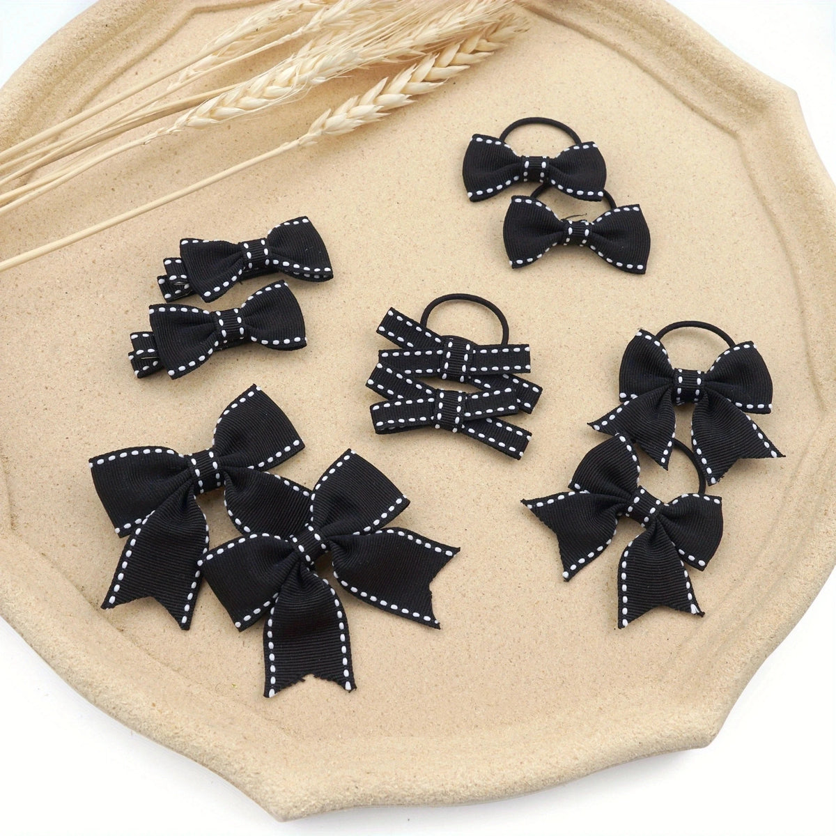 10Pcs Girls Hair Accessories Set, Cute Hair Bows Barrettes Hair Clips Hair Ties, Fashion Kids Daily School Headwear Decorations