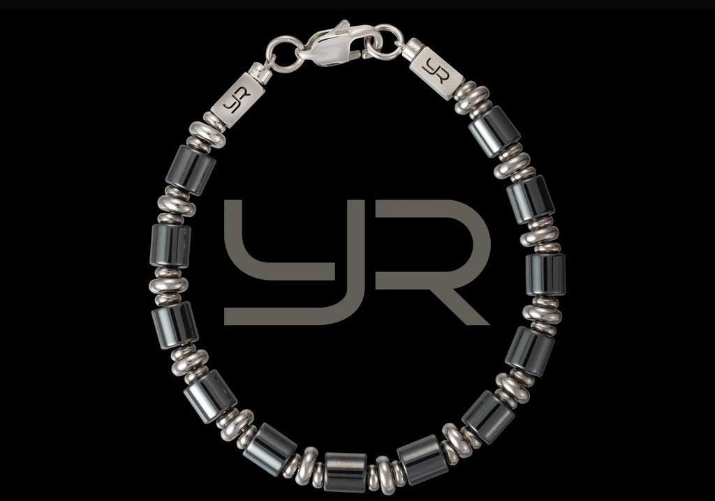 Men's Hematite Bracelet: Retro Chic, Minimalist Design, Cuban Chain Link, Niche Luxury Accessory.