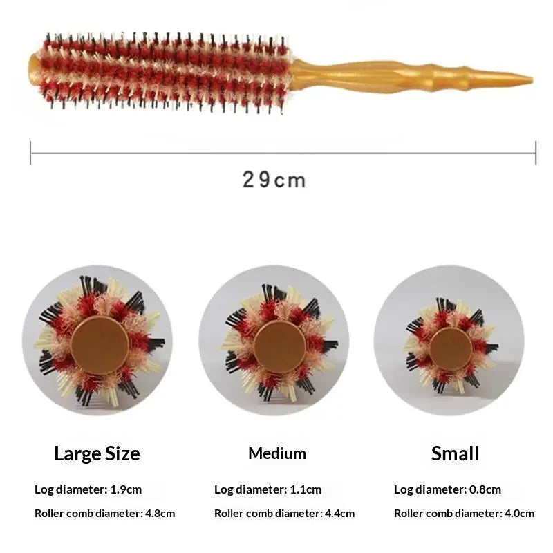 Hair Styling Comb Round Curling Brush For Medium To Long Hair Scalp Massage Detangling Comfortable Handle Salon Supplies