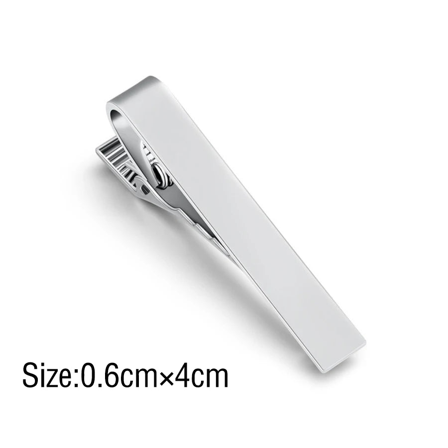 Tie Clip Necktie Accessories Fashion Style Ties for Men Metal Tone Simple Bar Clasp Practical Clasp Tie Pin for Mens Collar Clip