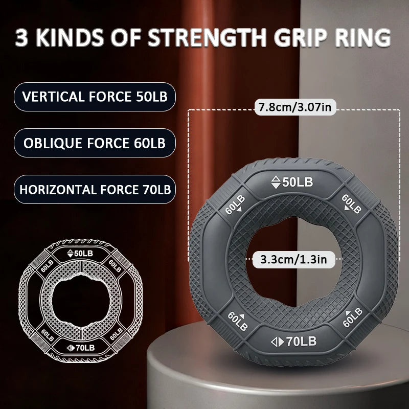 Silicone Hand Trainer Finger Gripper Ring Hand Power Gripper Ring Stress Relief Gym Home Workout Exercise Fitness Equipment