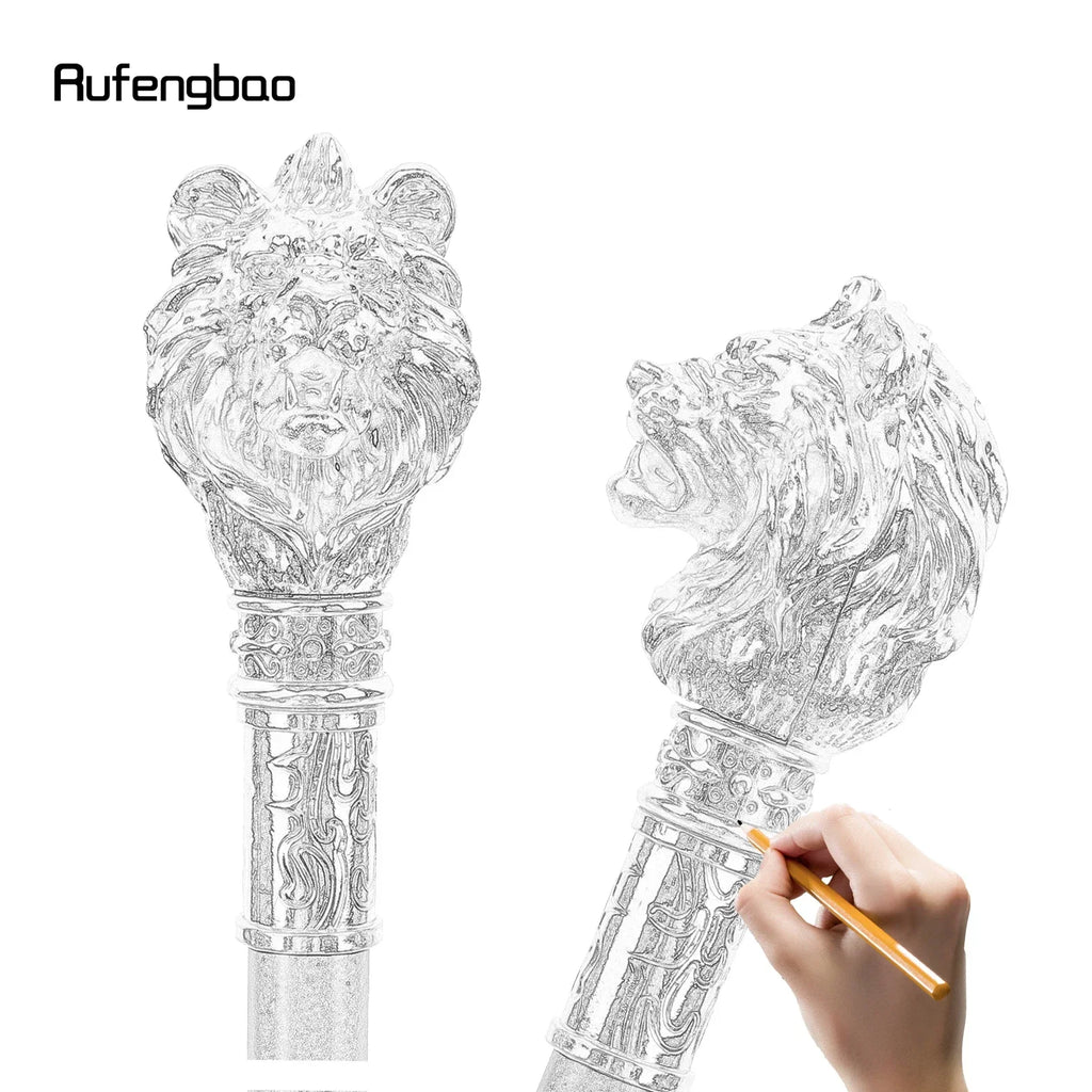 Golden Luxury Lion Head Handle Fashion Walking Stick for Party Decorative Walking Cane Elegant Crosier Knob Walking Stick 95cm