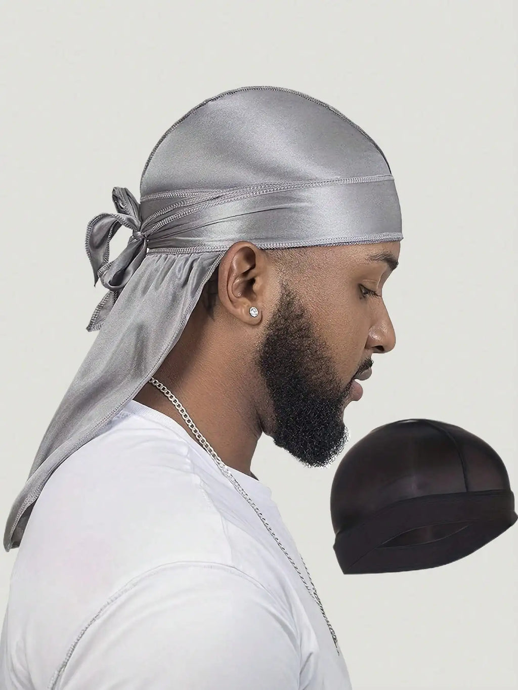 2pcs Satin Durag For Men Women Wave Cap Hair Styling Headwear