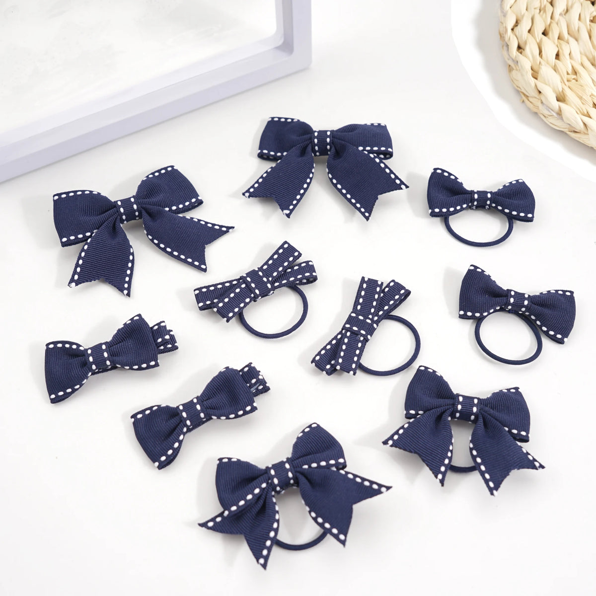 10Pcs Girls Hair Accessories Set, Cute Hair Bows Barrettes Hair Clips Hair Ties, Fashion Kids Daily School Headwear Decorations
