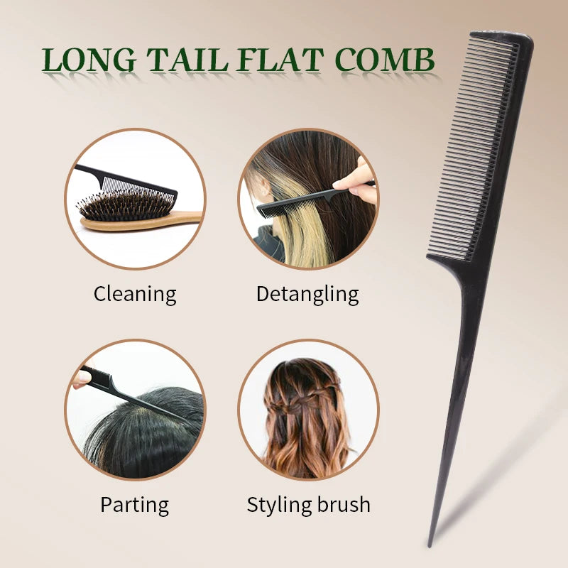 Boar Bristle Hair Brush Women Custom Name Detangling Hair Brush For Curly Hair Wooden Comb Head Scalp Massage Hair Comb
