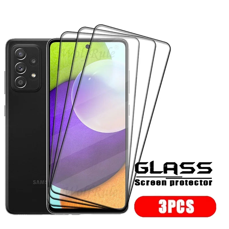 4PCS Full Cover Glass For Samsung A52 Glass Samsung Galaxy A52 Tempered Glass HD 9H Full Cover Screen Protector Samsung A52 A 52