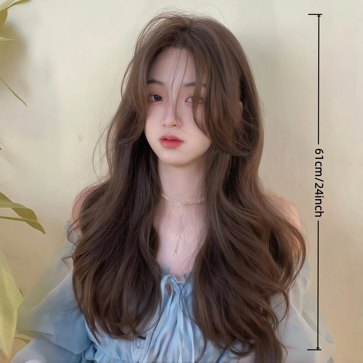 24 Inches Long, Straight Hair Style, Made of Synthetic Fiber, Heat-Resistant, Brown Wig