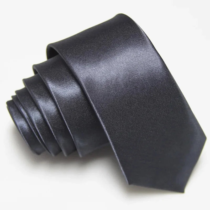 Solid Color Fashion Necktie 5CM Skinny Slim Narrow Ties for Man Black Red Blue Patterns Necktie For  Woman JK Necktie