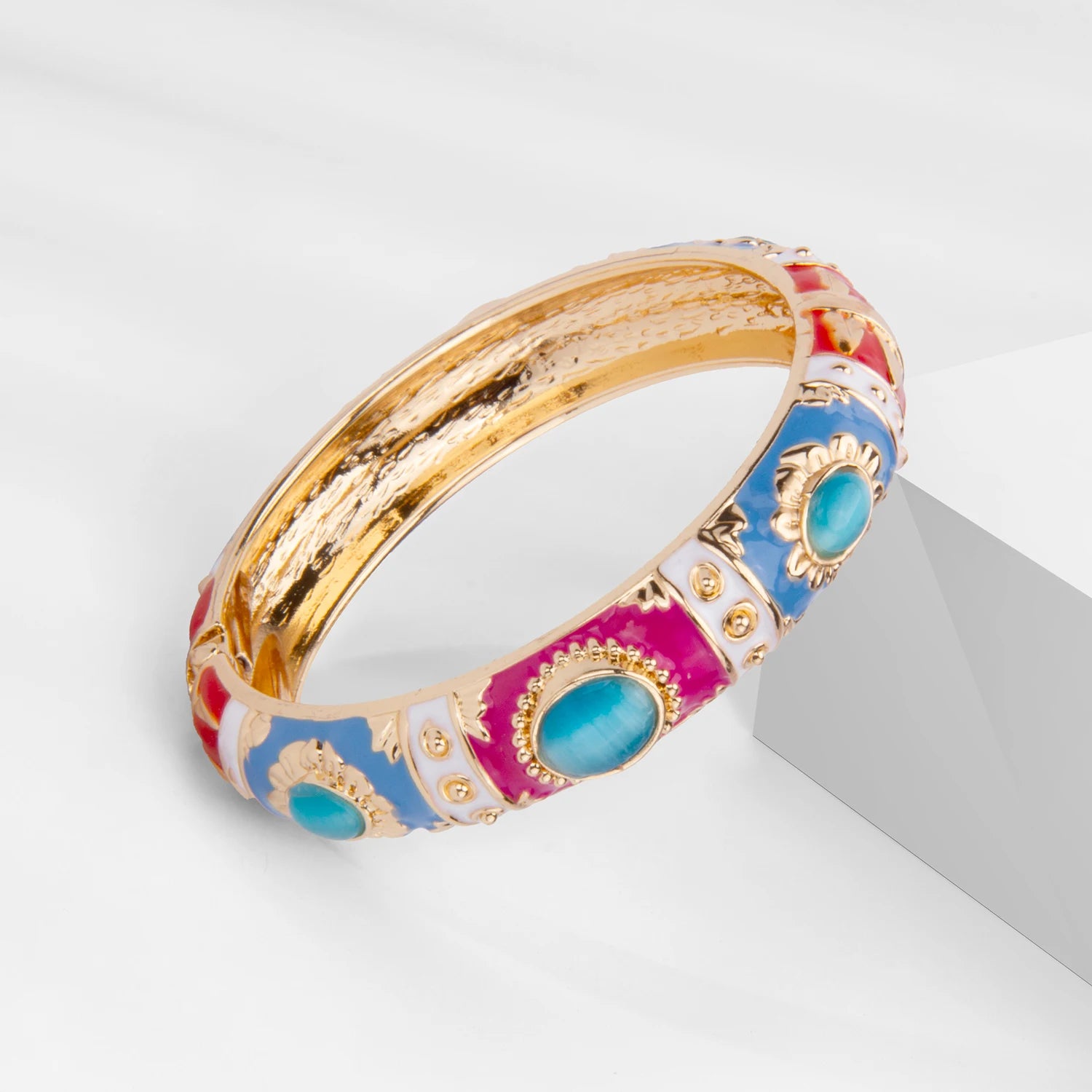 Enamel Bracelet For Women Bangle On Hand Hawaiian India Cloisonne African Jewelry Women's Hand Bracelets Bohemian Designer Gifts