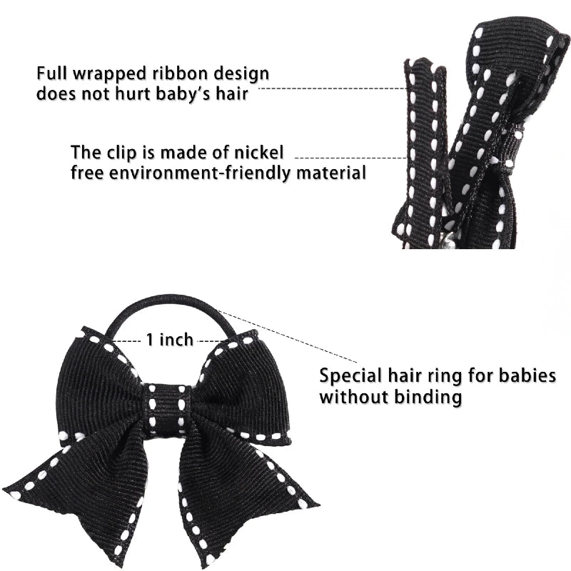 10Pcs Girls Hair Accessories Set, Cute Hair Bows Barrettes Hair Clips Hair Ties, Fashion Kids Daily School Headwear Decorations