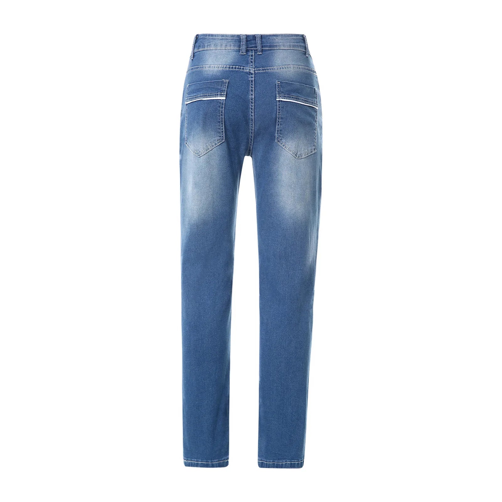 Straight Jeans Men Washed No Hole Jean Spring Summer Boyfriend Jeans Streetwear Loose Cacual Designer Long Denim Pants Trousers