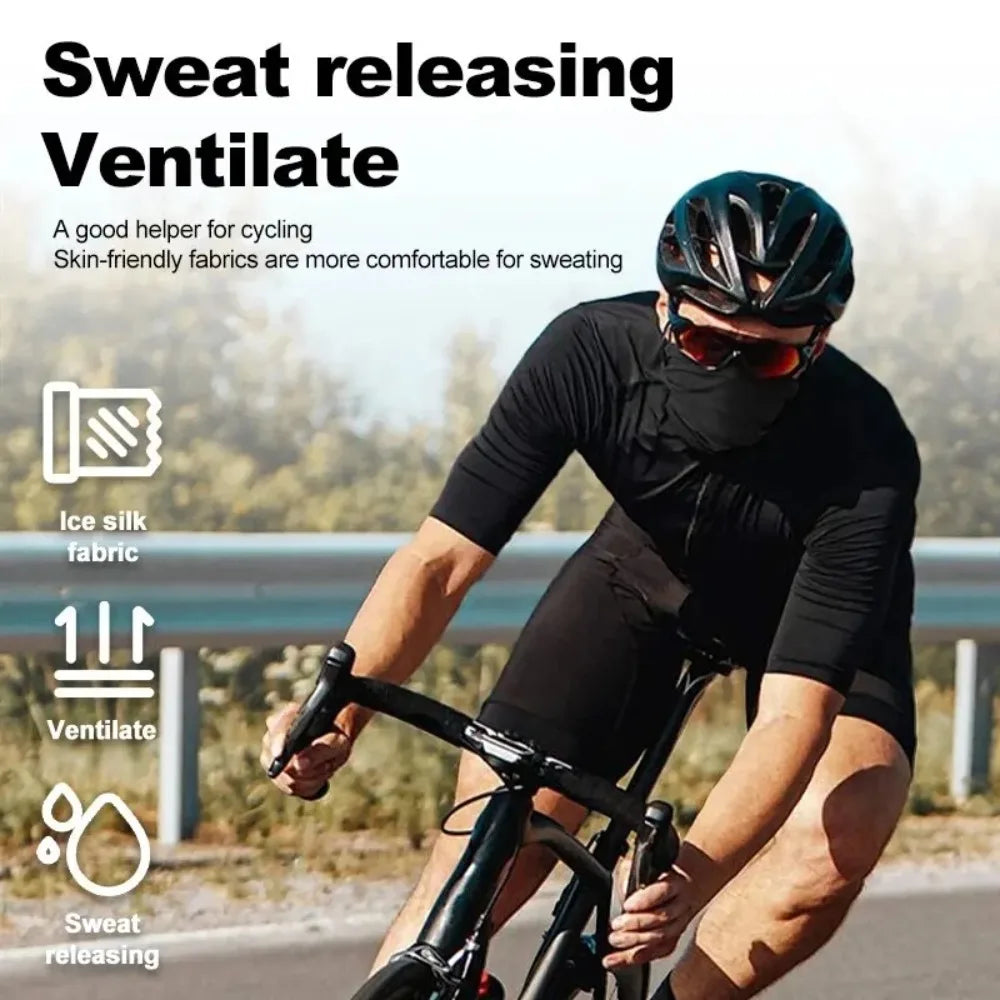 Cycling Half Face Cover Motorcycle Neck Warmer Riding Neck Gaiter Cooling Climbing Running Hiking Neck Wrap Ice Silk Dust