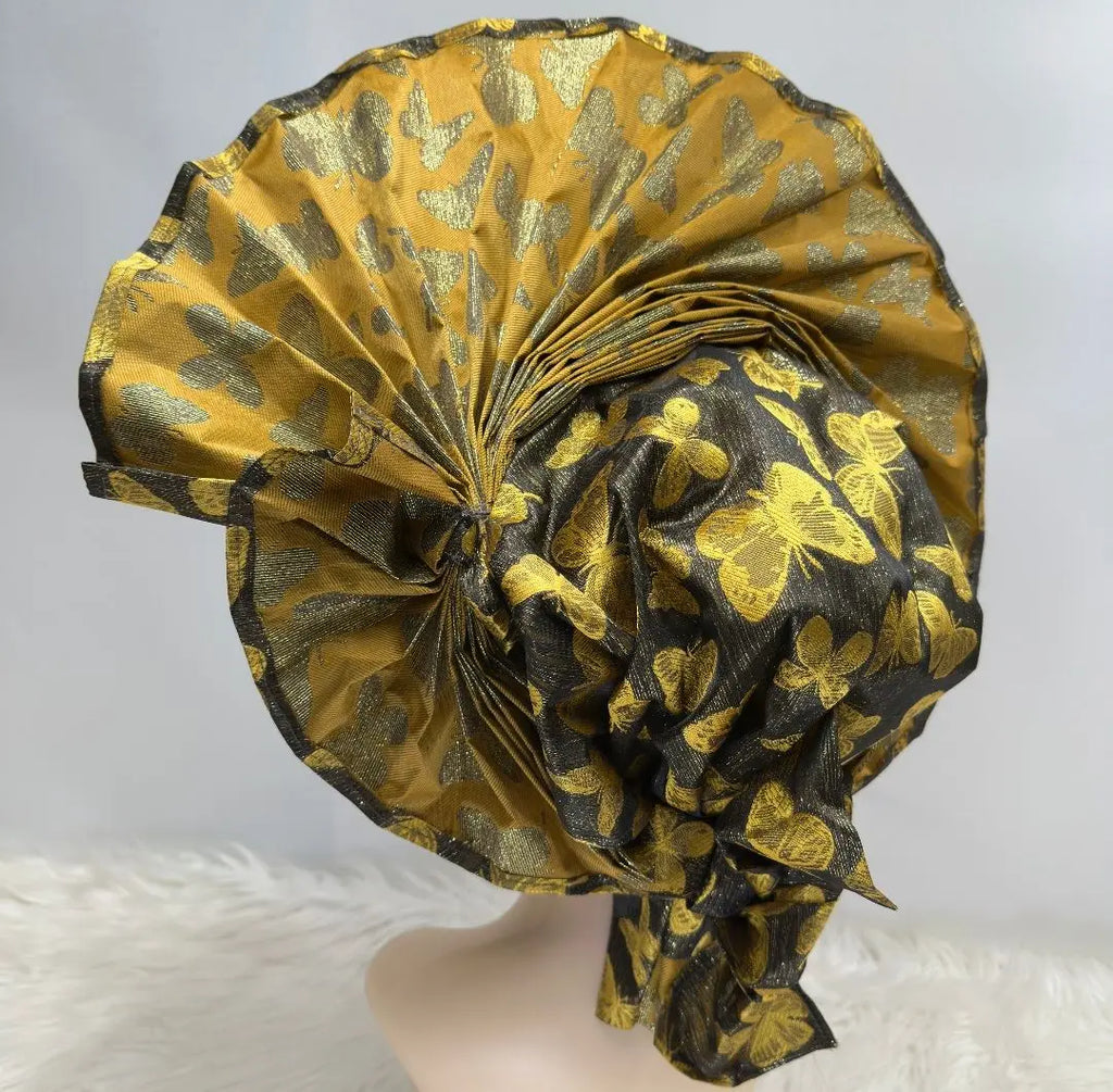 High Quality African Nigeria Gele Elegant Helmet With Stones Headband Turban Head Scarf Head-Hat Auto Gele Brand New Hats 7L631