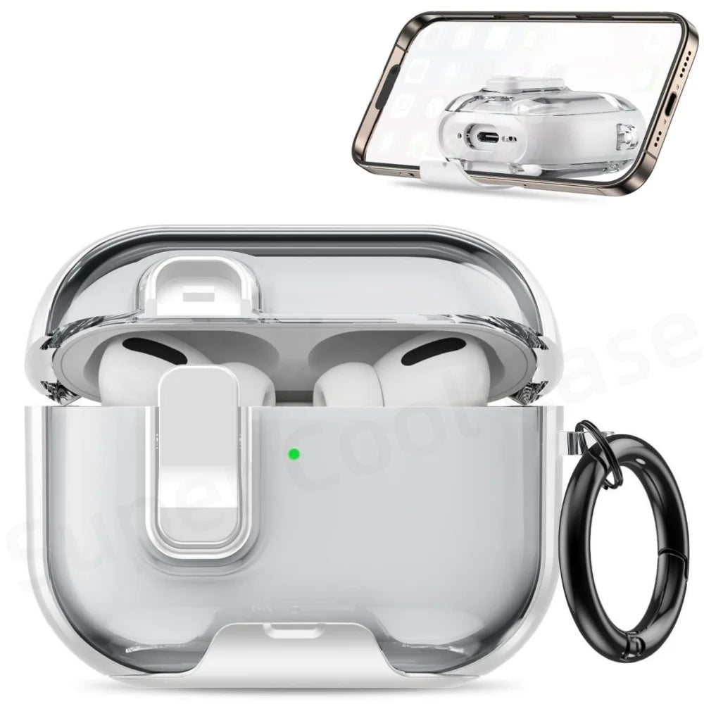 2025 for AirPods Pro 3 Case with Phone Stand&Cleaner Kit Protective Cover for AirPods Pro 3 with Keychain for Airpods Pro 3 Case