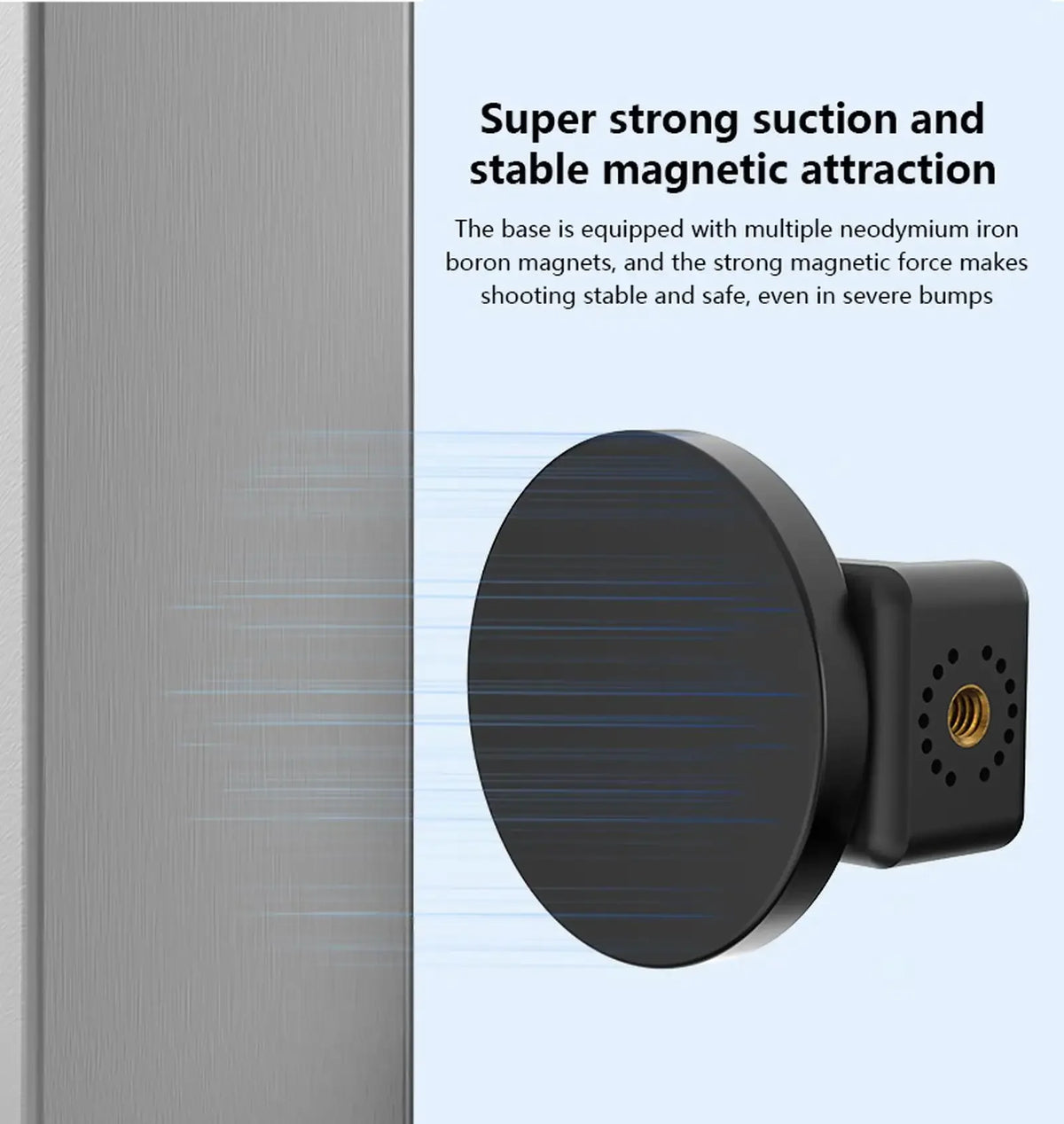 Magnetic Phone Holder Strong Magnet Base Cell Phone Clamp for Gym Treadmill Motorcycle Refrigerator Kitchen Bathroom