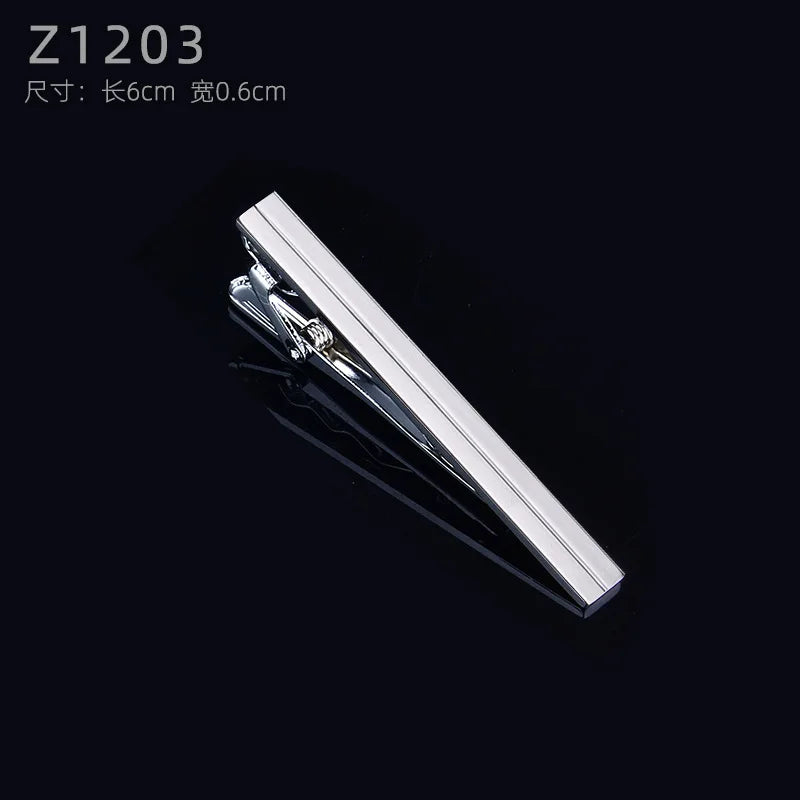 Tie Clips for Men Simple Fashion Stripe Hollow Skeleton Pattern Metal Bar Clasp Practical Necktie Accessories Mens Gift