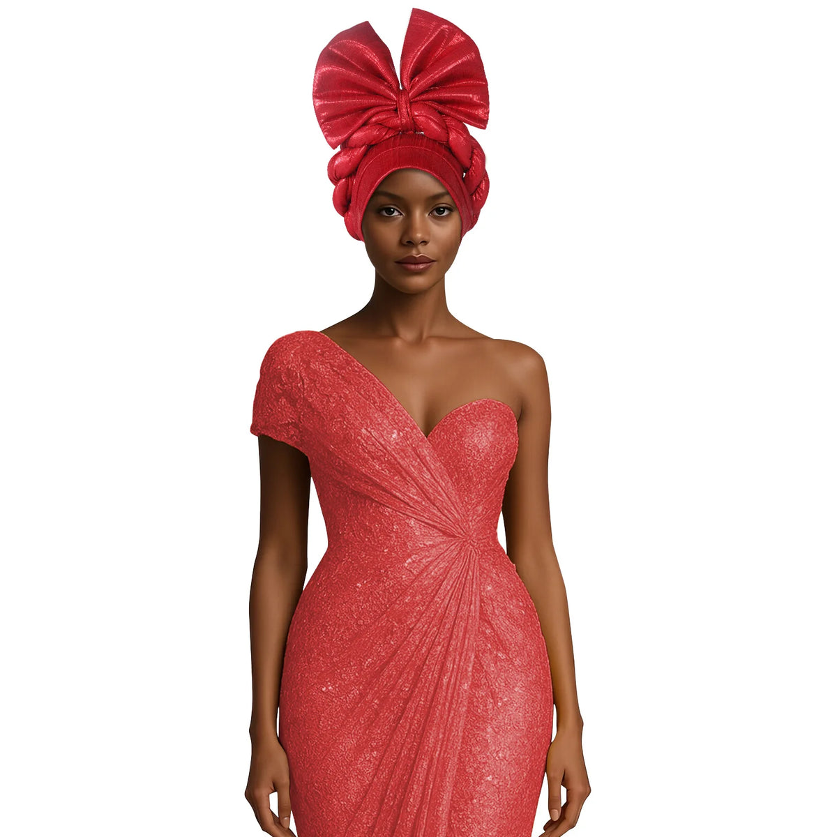 African Lady Head Wraps Nigeria Autogele Headtie Wedding Party Headgear Turbante Mujer Exaggerated Bow Turban Cap for Women Hat