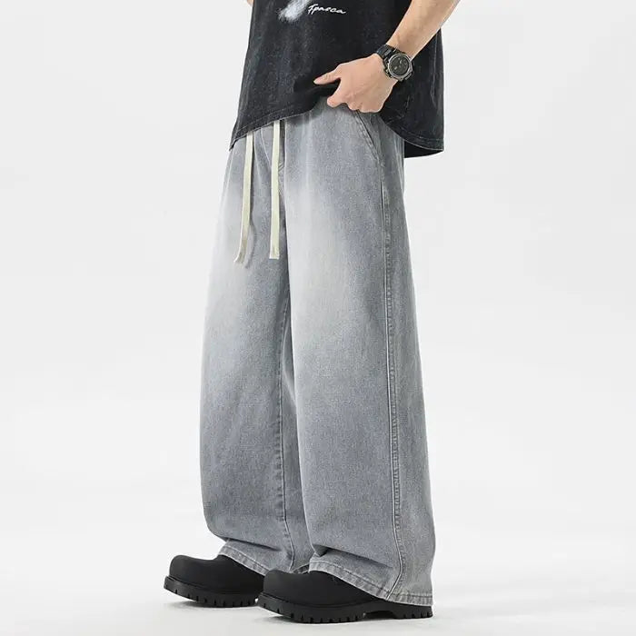 Straight Jeans 2026 New Men's Clothes Wide-leg Baggy Casual Trousers Fashion Hip-hop Loose Jeans Streetwear Male