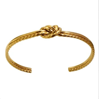 Beads Punk Gold Plated Thick Textured Open Bracelet Bangle for Women Men Trendy Stainless Steel Metal Bracelets