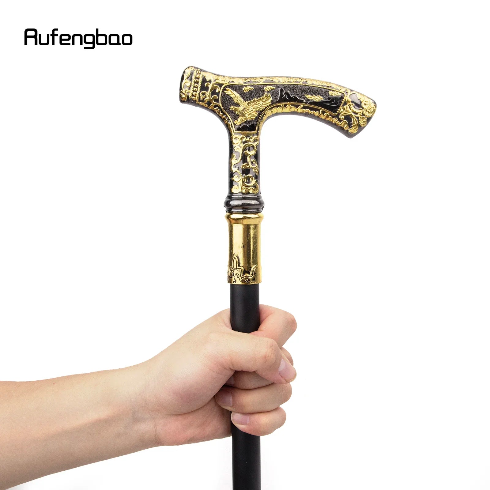 Gold Black Luxury Eagle Handle Walking Cane Fashion Decorative Walking Stick Gentleman Elegant Cosplay Cane Knob Crosier 90cm