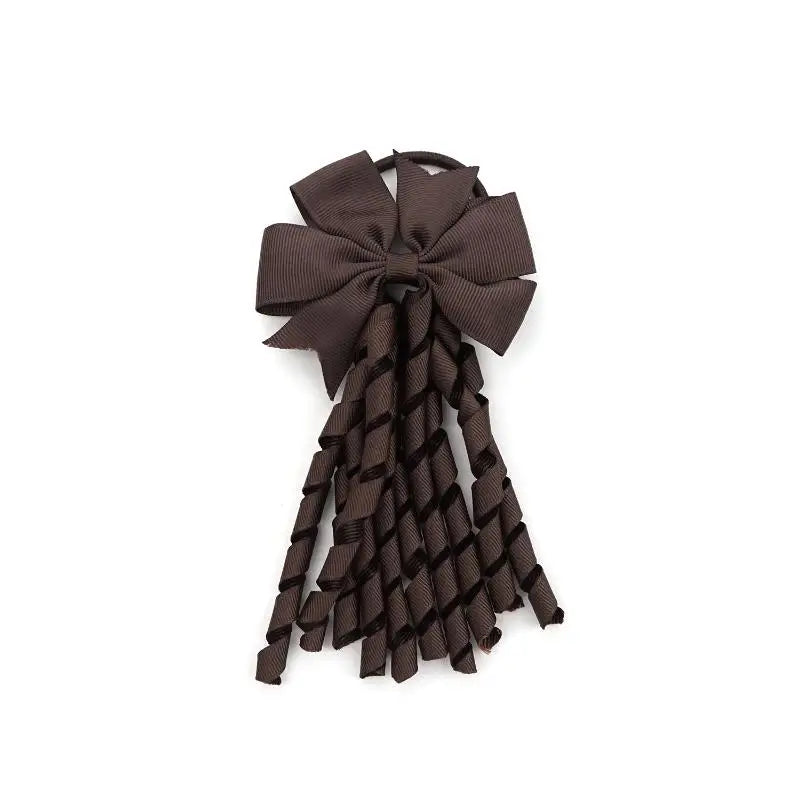 European And American Children's Hair Accessories Cheerleading Stage Streamers Curling Tassel Swallowtail Bow Rubber Band Hair