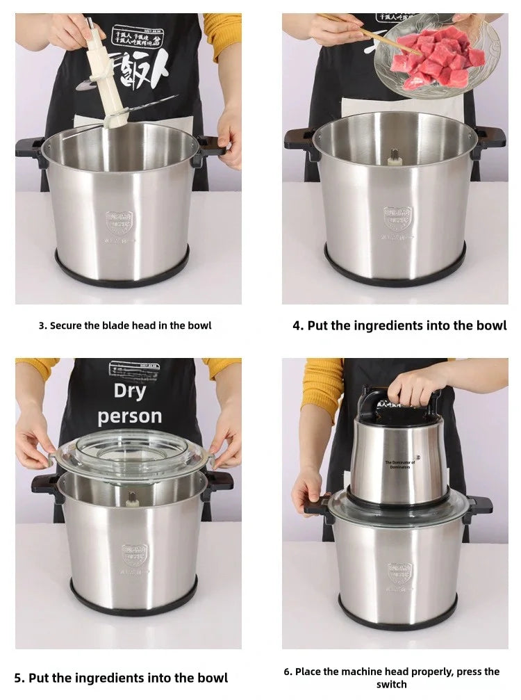 Household Yam Pound 6L 8L 12L 15L Cassava Fufu Mashing Machine Multifunctional Electric Meat Grinder