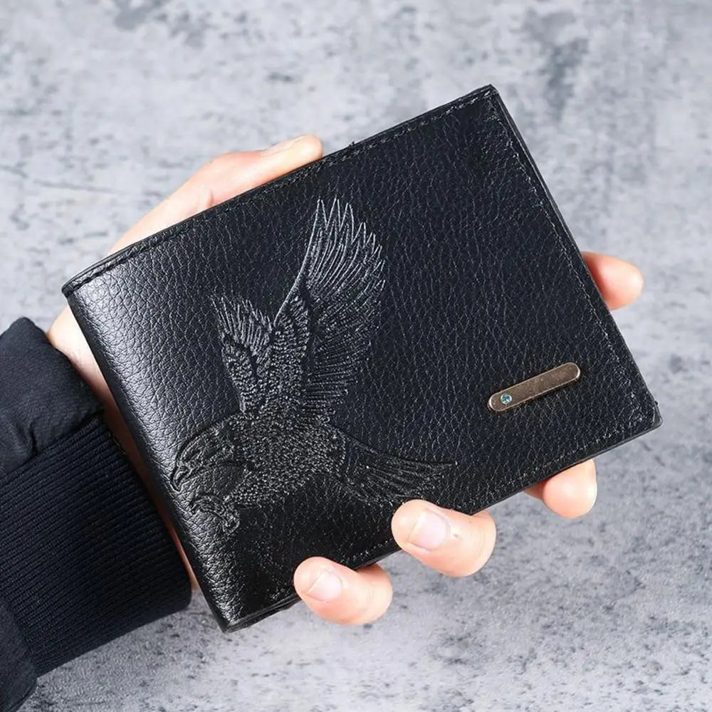 PU Leather RFID Wallet Men Slim Vertical Wallets Black Thin Short ID Credit Card Holder Minimalist Men's Brown Money Bag