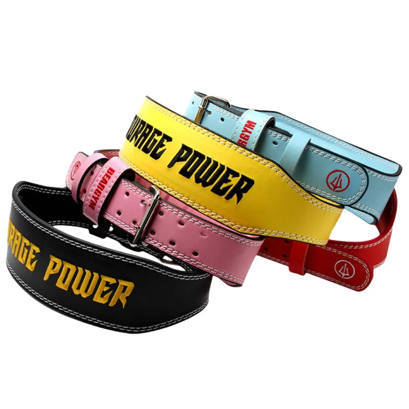 Embroidered Weightlifting Belt Unisex PU Gym Belt for Strength Training, Adjustable Support for Powerlifting CrossFit Deadlift